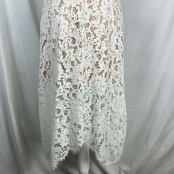 Lulus Off White Lace Dress with V Neckline - Picture 9 of 11